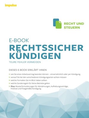 cover image of Rechtssicher kündigen